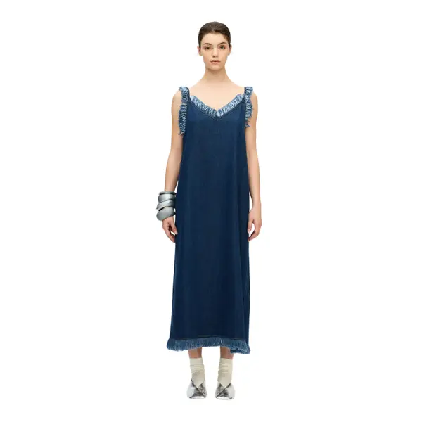 Robe en jean à bretèlles femme Ikikiz