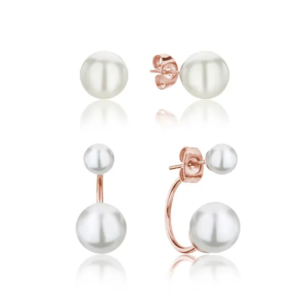 Lot de 2 paires de boucles d'oreilles femme Isabella Ford Agata Pearl