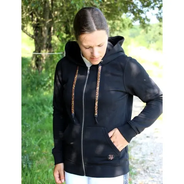 Sweatshirt à capuche équitation femme Ju & Pa Mandy compatible hélite