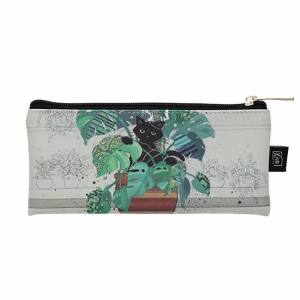 Trousse plate Chaton Monstera femme Kiub Bug Art