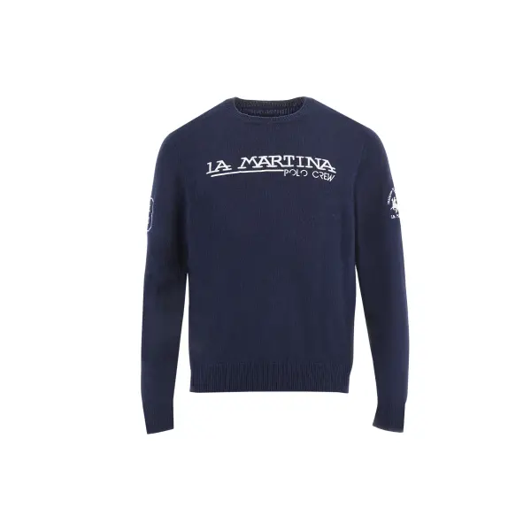 Pull col rond en tricot La Martina