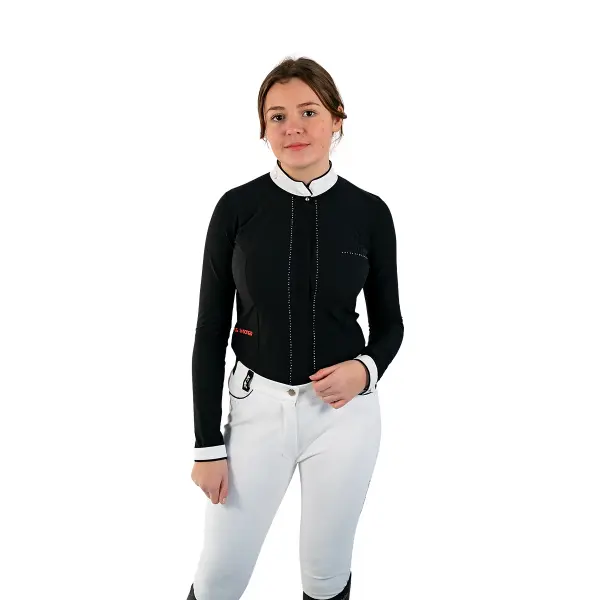 Polo équitation de concours manches longues femme Le Sabotier Felicie