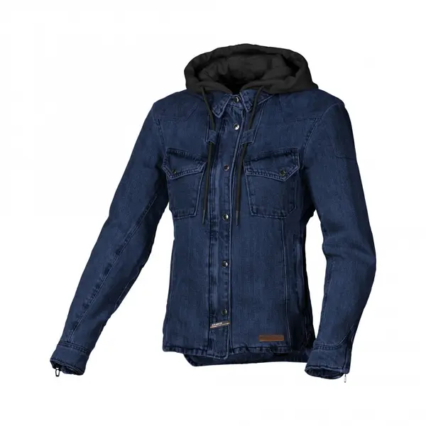Veste en jean moto à capuche femme Macna Inland