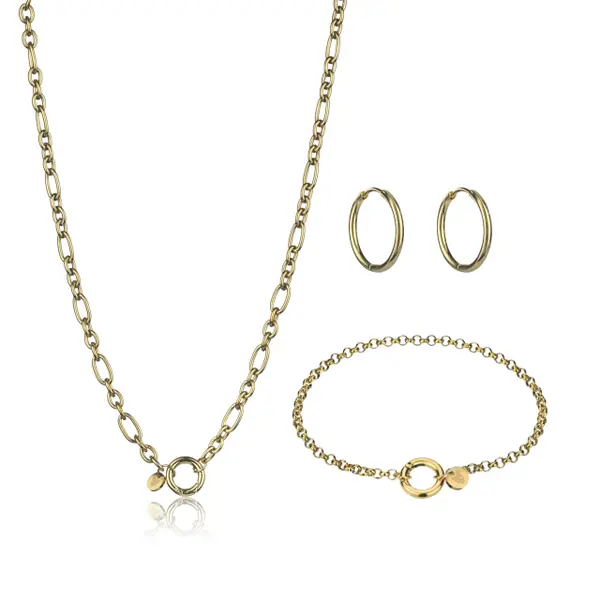 Collier et boucles d'oreilles acier inoxydable femme Marc Lauder Perugia