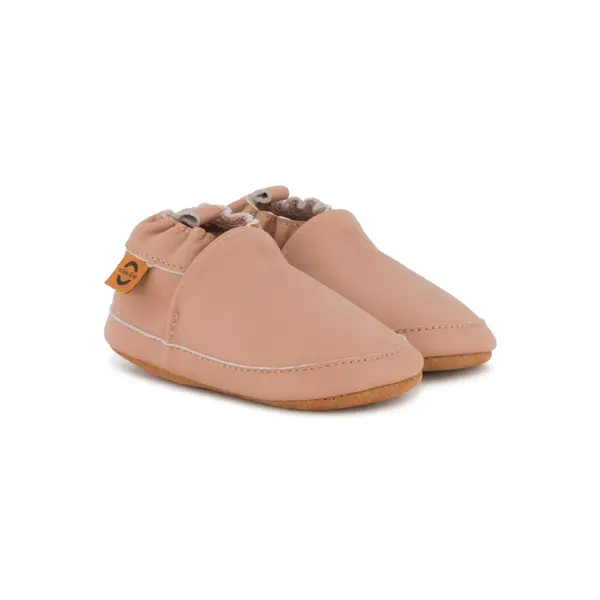 Chaussons en cuir bébé fille Mikk-Line Solid