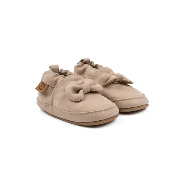 Chaussons en cuir bébé fille Mikk-Line Bow