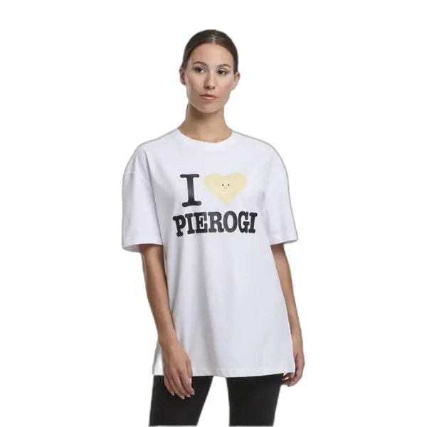 T-shirt oversize femme Miss Tee I Love Pierogi