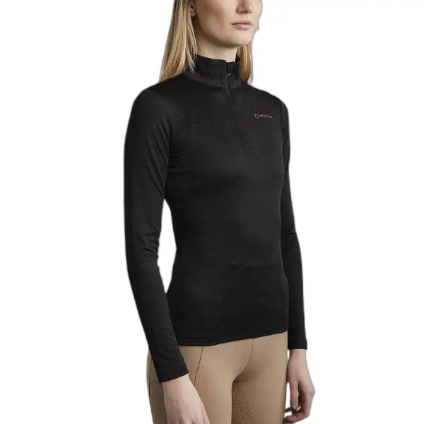 Polo d'équitation d'entraînement femme Montar Cilia Jacquard