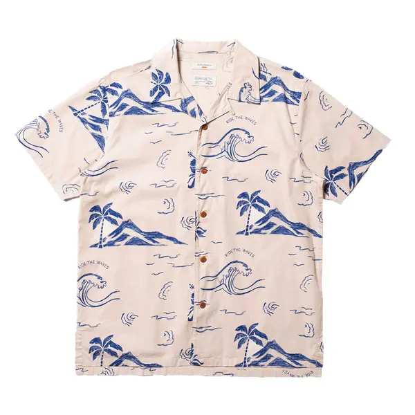 Chemise Nudie Jeans Arvod Waves Hawaii