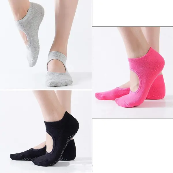 Lot de 3 paires de Chaussettes de yoga femme Onamaste