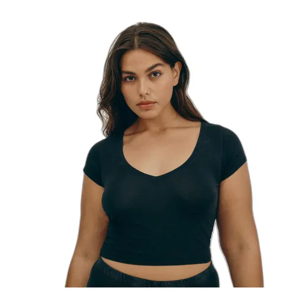 T-shirt col V femme Organic Basics Core Baby