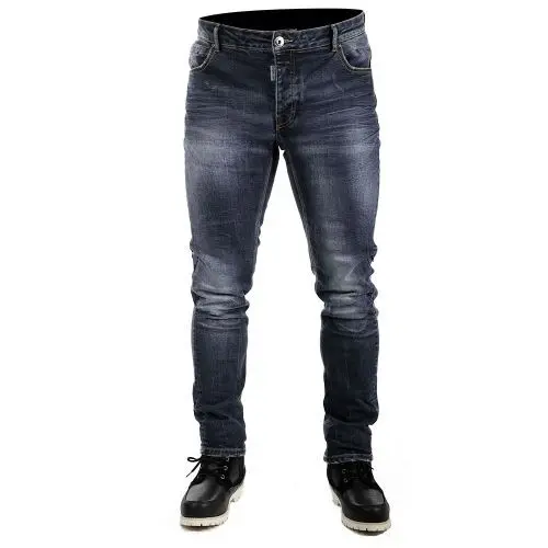 Jeans moto lavé Overlap dereck