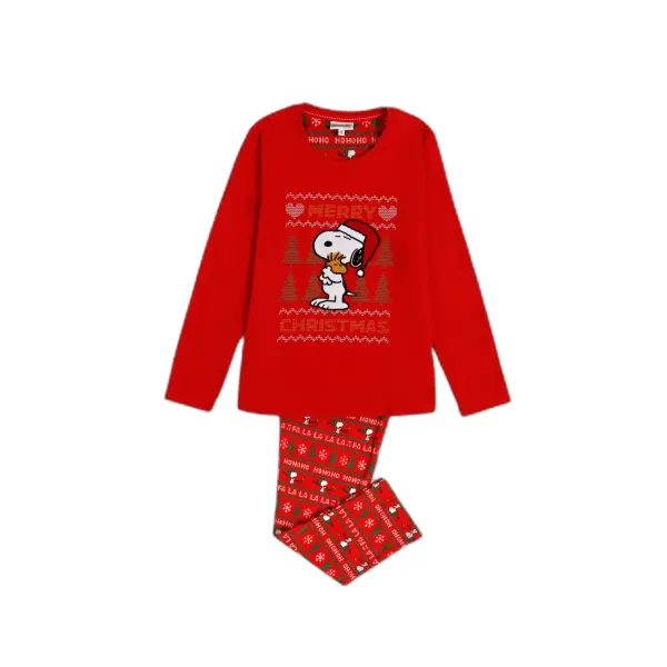 Pyjama manches longues fille Peanuts Merry Christmas