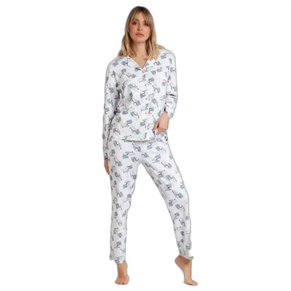 Pyjama ouvert manches longues femme Peanuts Let It Snow