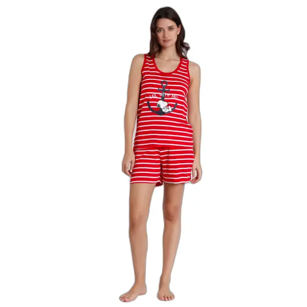Pyjama sans manches femme Peanuts Snoopy Navy