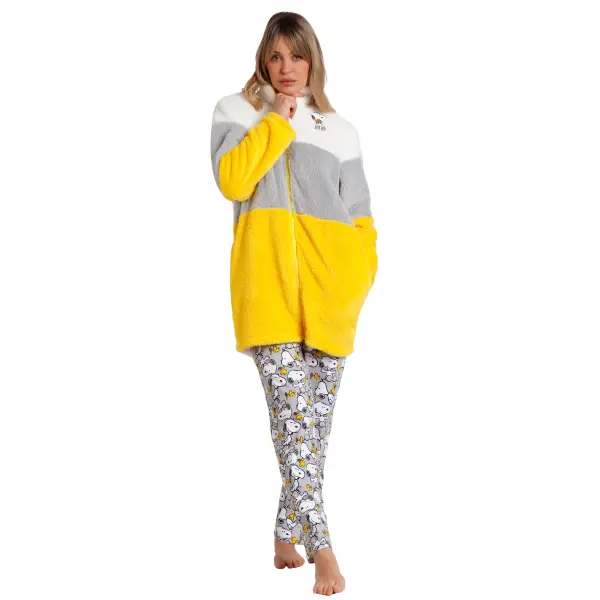 Peignoir chaud manches longues femme Peanuts Franjas Snoopy Funny