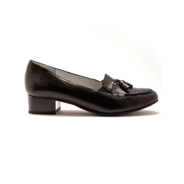 Mocassins à pompons cuir femme Pédiconfort