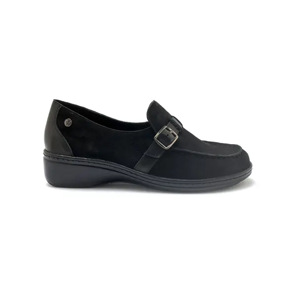 Mocassins élastiqués en cuir femme Pédiconfort
