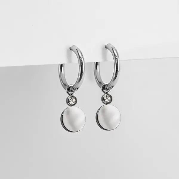 Boucles d'oreilles avec pendentif pièce femme Ponytail & Co