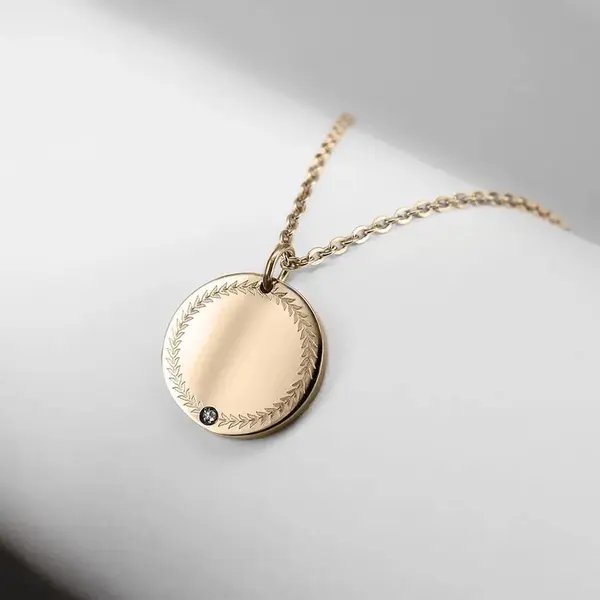 Pendentif pièce porte-bonheur avec zircone femme Ponytail & Co