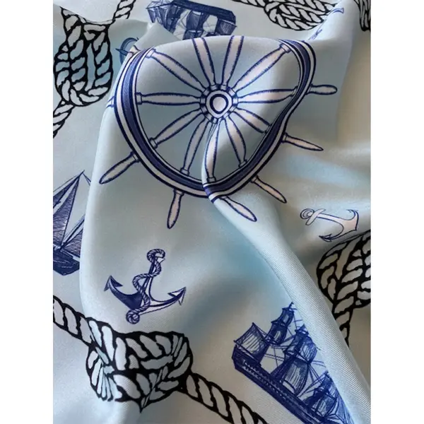 Foulard en soie femme Ralu Fine Art Nautical Chic