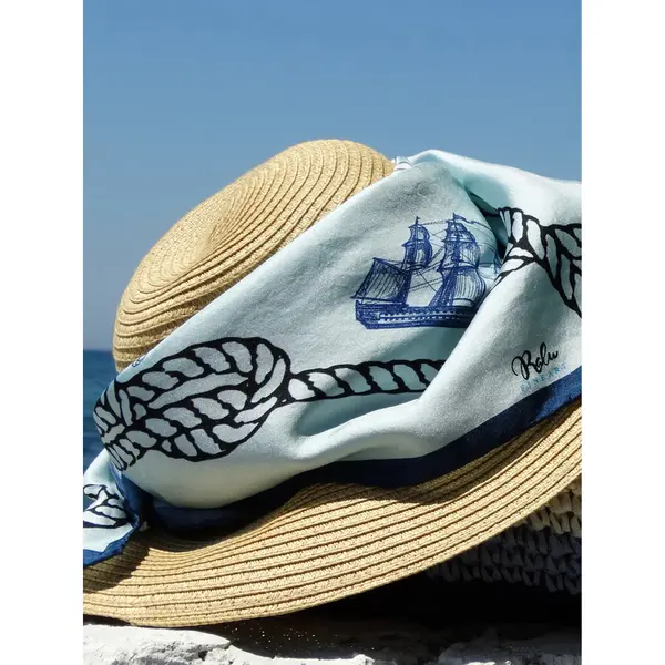 Foulard en soie femme Ralu Fine Art Nautical Chic