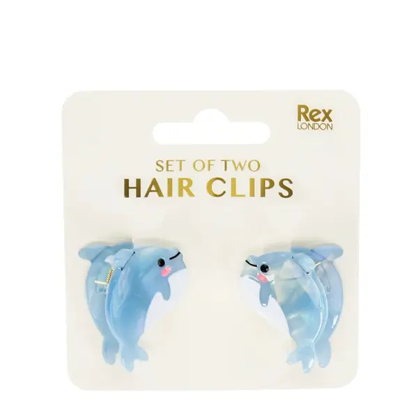 Mini pince à cheveux fille Rex London Dolphins (x2)