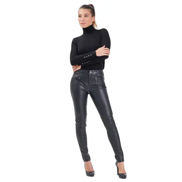 Pantalon en cuir femme Rose Garden Dina Lamb Stretch