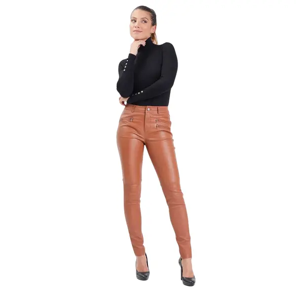 Pantalon en cuir femme Rose Garden Dina Lamb Stretch