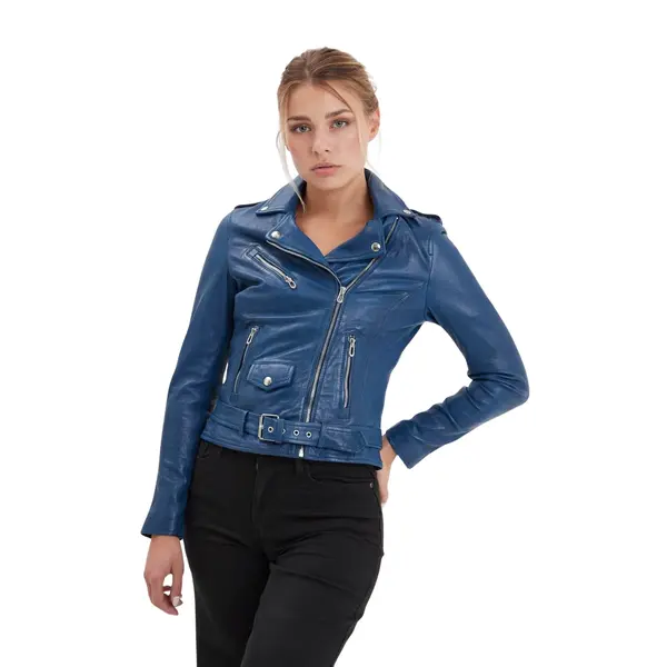 Blouson cuir femme Rose Garden Paula