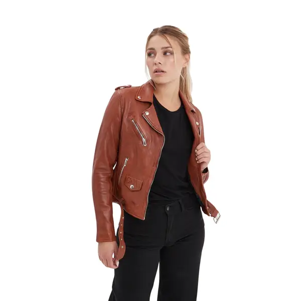 Blouson cuir femme Rose Garden Paula