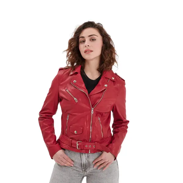 Blouson cuir femme Rose Garden Paula