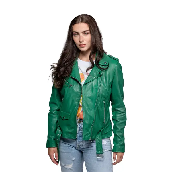 Blouson cuir femme Rose Garden Paula