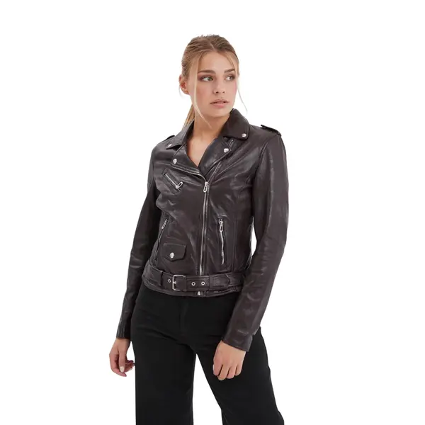 Blouson cuir femme Rose Garden Paula