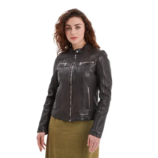 Blouson cuir femme Rose Garden Jolya Lamb Vita