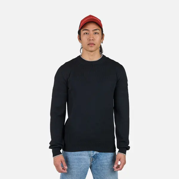 Pull col rond en maille Rossignol