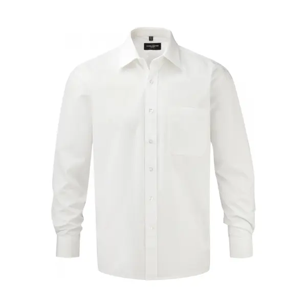 Chemise popeline manches longues pur coton Russell