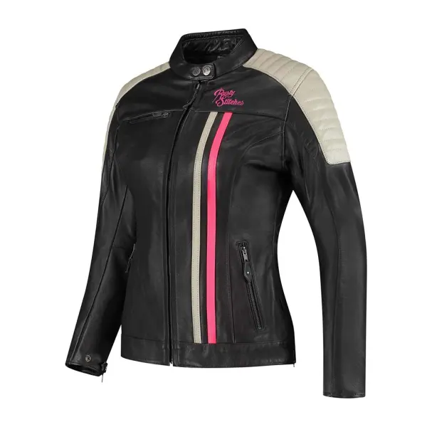 Veste cuir moto femme Rusty Stitches Jack Alice
