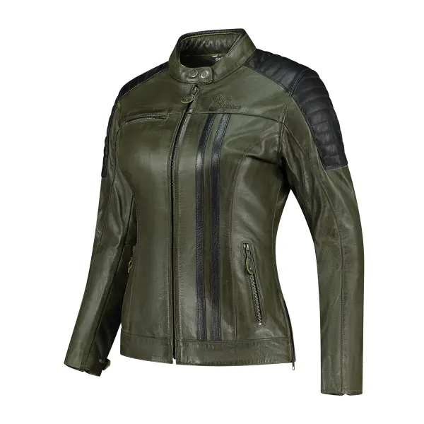 Veste cuir moto femme Rusty Stitches Jack Alice