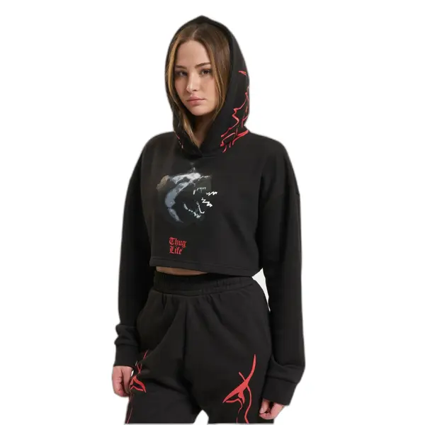 Sweatshirt à capuche crop femme Thug Life Dusky
