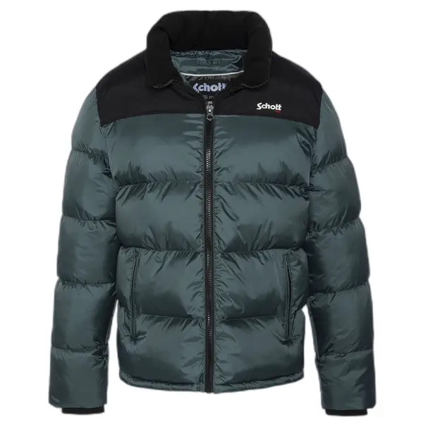Doudoune empiècement et broderie Schott