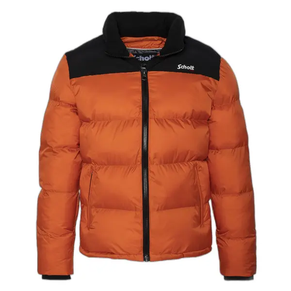 Doudoune empiècement et broderie Schott