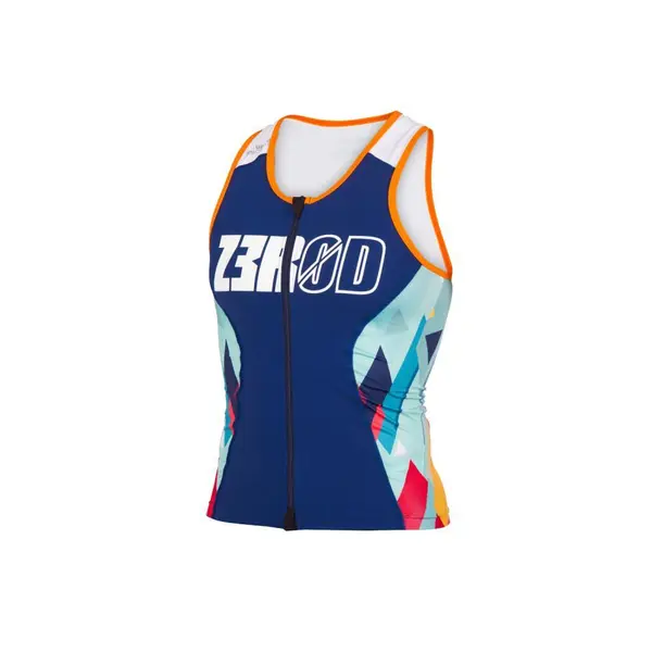 Maillot de triathlon sans manches femme Z3R0D Racer Kubik Block