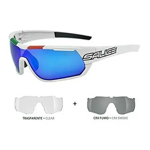 Salice 016 ITA BIANCO/RW BLU Occhiali da Sole Bianchi per Uomo