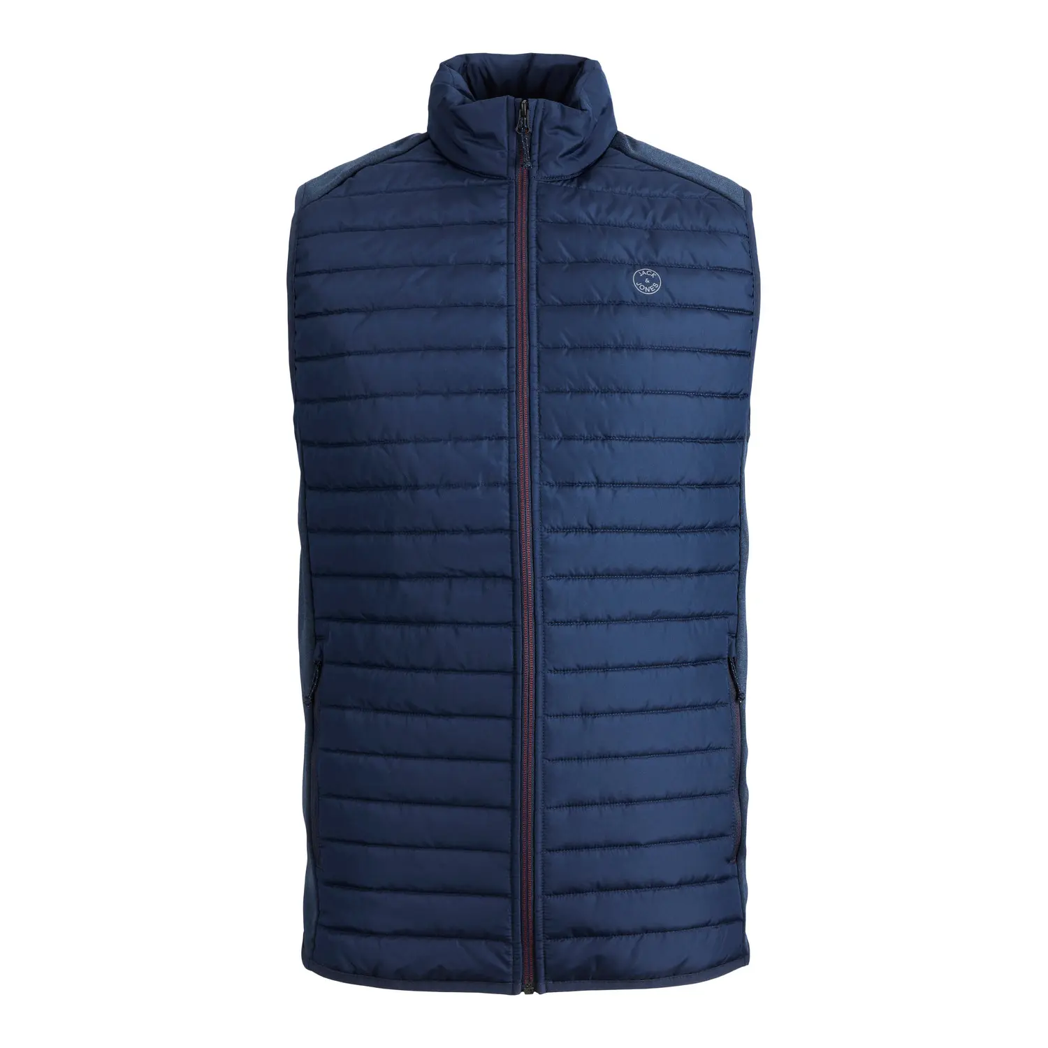 Jack & Jones Men's Blue Vest Multi Bodywarmer Collar Noos