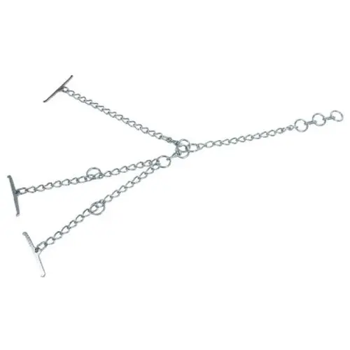 Zinc plated double zip line chain with carabiner Kerbl