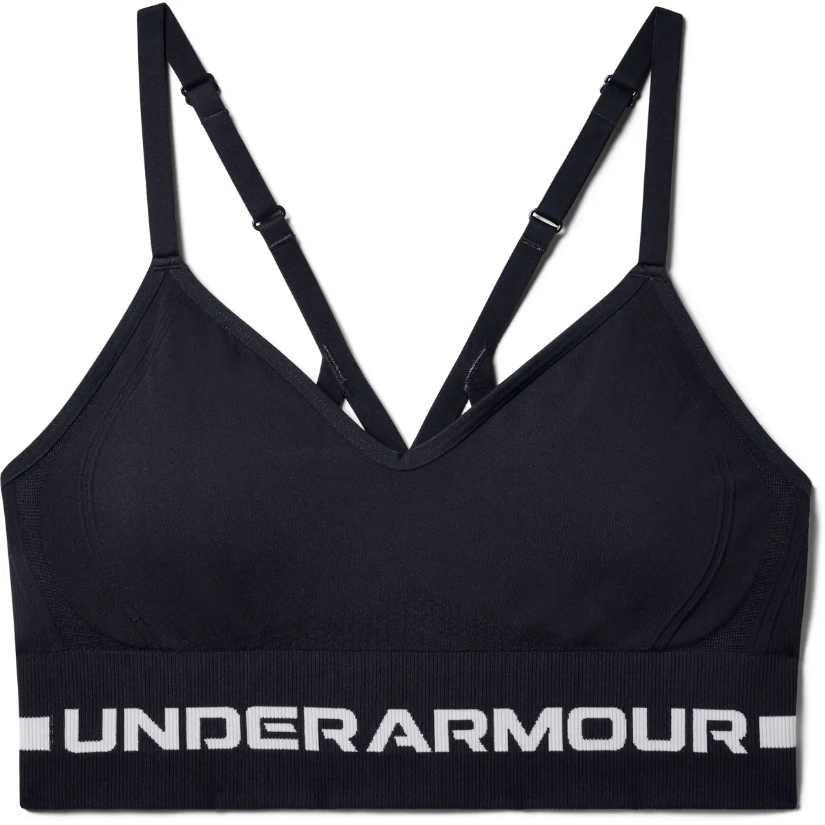 Under Armour UA Seamless Low Long Bra Dames Sportbeha - Zwart - Maat M