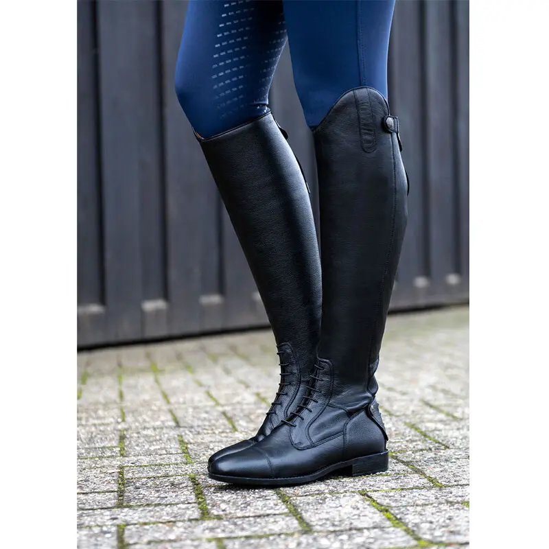 Leather riding boots HKM Titanium Style Short/Width S