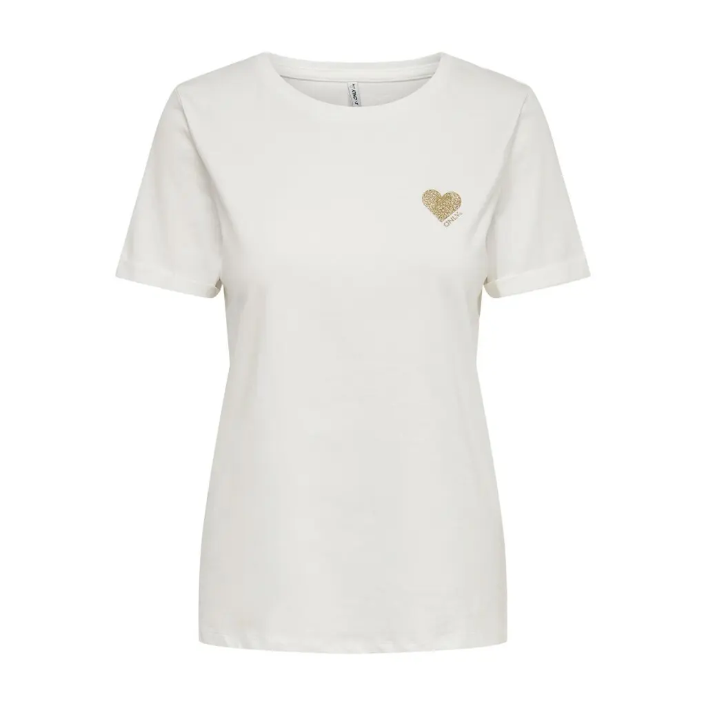 Only Women's White T-Shirt Onlkita Life