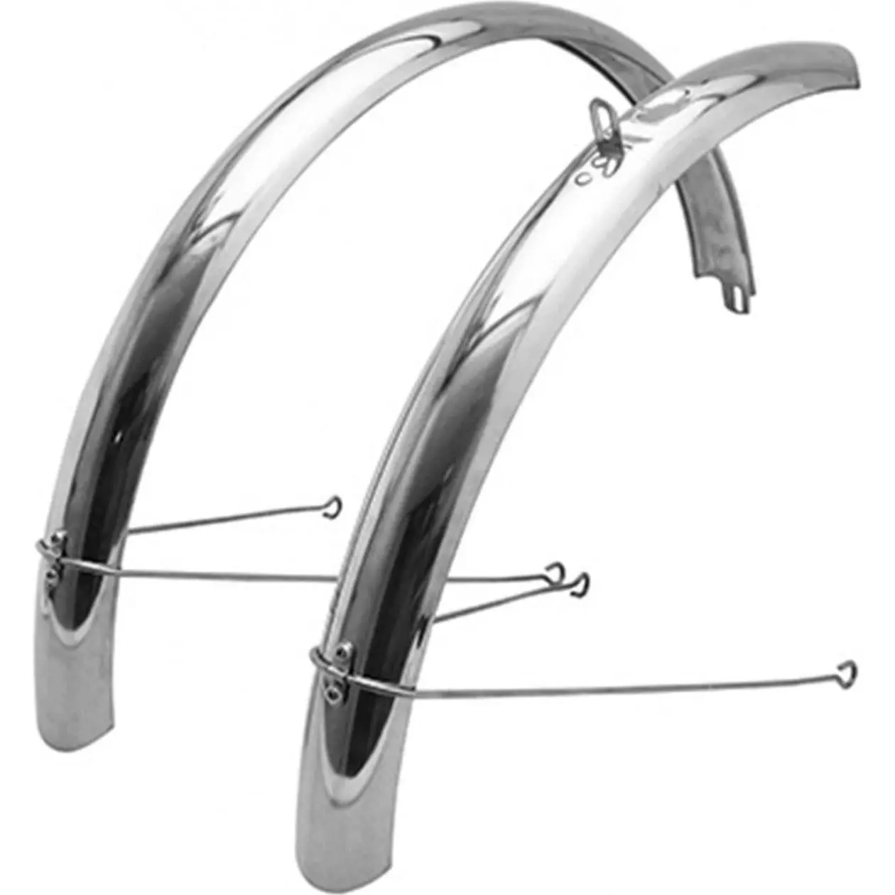Coppia di parafanghi in acciaio inox per mountain bike, forniti con un set di aste P2R 26-650B